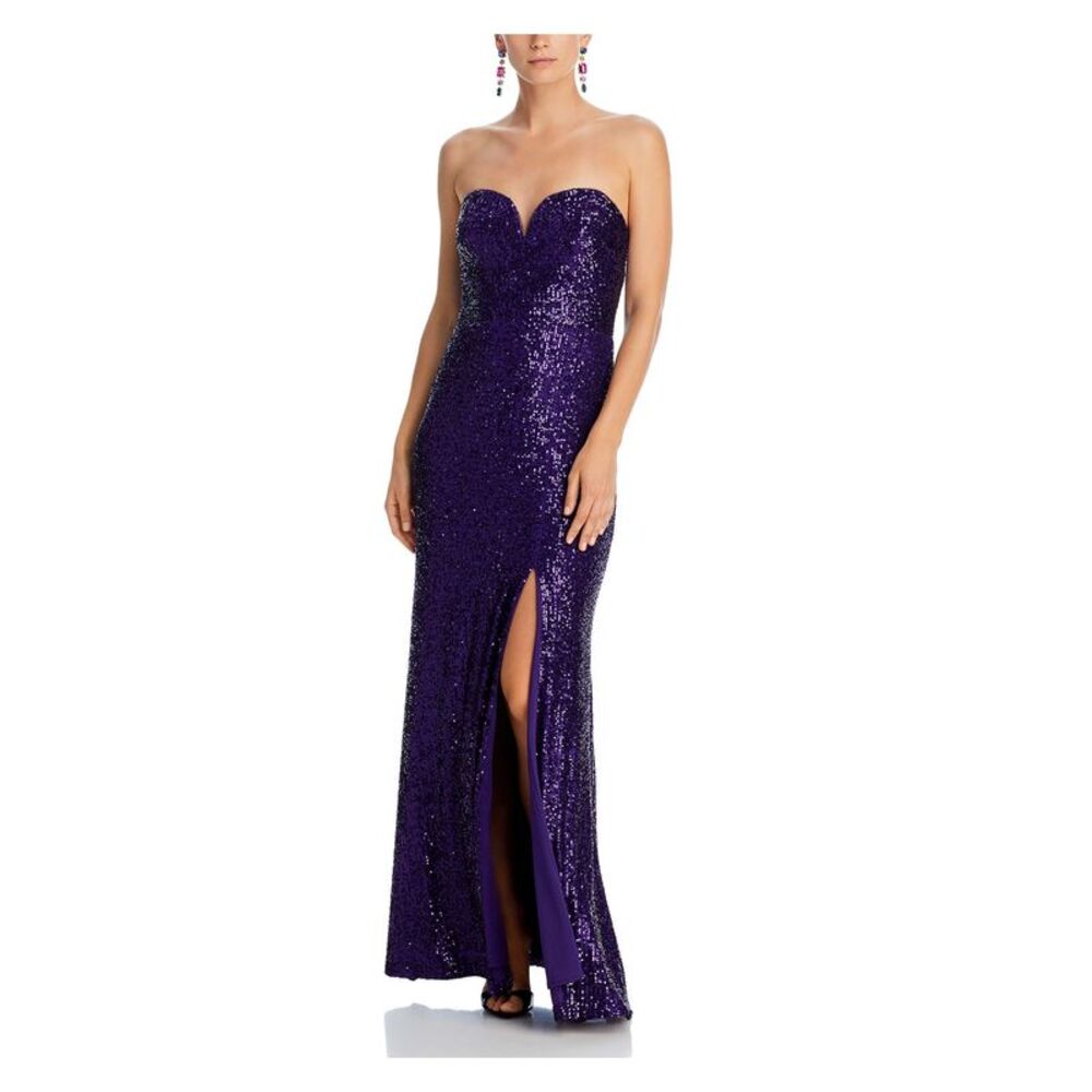 NWT AQUA FORMAL Womens Purple Lined Sleeveless Full-Length Formal Gown Dress 8